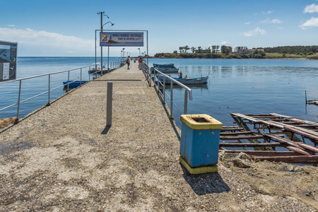 AHTOPOL, BULGARIA - JUNE 30, 2013: Panorama of port of town of Ahtopol,  Burgas Region, Bulgariaのeditorial素材