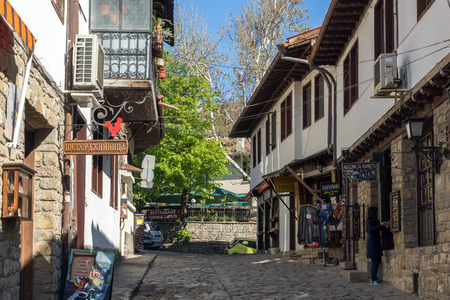 VELIKO TARNOVO, BULGARIA -  APRIL 11, 2017: Houses in old town of city of Veliko Tarnovo, Bulgariaのeditorial素材