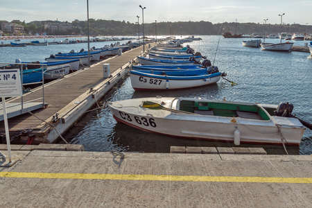 CHERNOMORETS, BULGARIA - AUGUST 16, 2017:  Amazing Seascape of port of Chernomorets, Burgas region, Bulgariaのeditorial素材