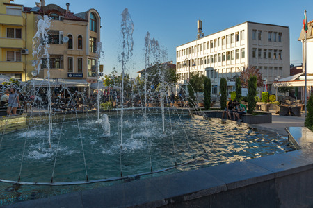 PETRICH, BULGARIA - SEPTEMBER 6, 2017:  Panoramic view of Centre of town of Petrich, Blagoevgrad region, Bulgariaのeditorial素材