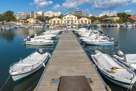 ALEXANDROUPOLI, GREECE - SEPTEMBER 23, 2017:  Port and Panorama to town of Alexandroupoli, East Macedonia and Thrace, Greeceのeditorial素材