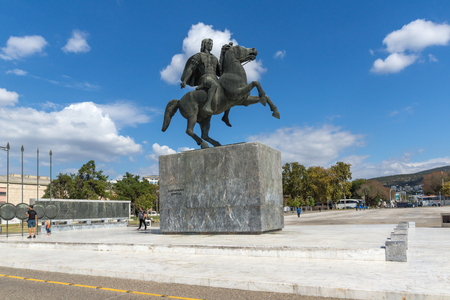 THESSALONIKI, GREECE - SEPTEMBER 30, 2017: Alexander the Great Monument at embankment of city of Thessaloniki, Central Macedonia, Greeceのeditorial素材