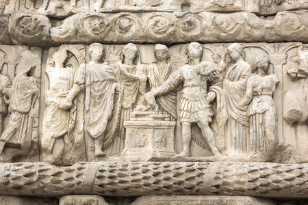 THESSALONIKI, GREECE - SEPTEMBER 30, 2017: Roman Arch of Galerius in the center of city of Thessaloniki, Central Macedonia, Greeceのeditorial素材