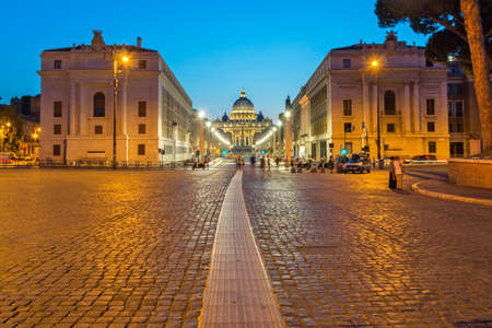 ROME, ITALY - JUNE 22, 2017: Amazing Night photo of Vatican and St. Peter's Basilica in Rome, Italyのeditorial素材