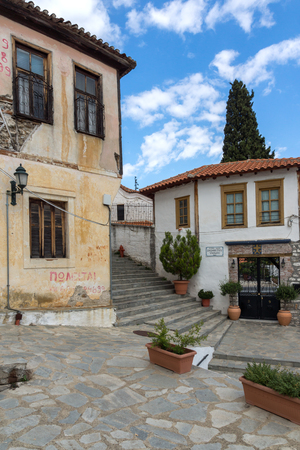 XANTHI, GREECE - SEPTEMBER 23, 2017: Street and old houses in old town of Xanthi, East Macedonia and Thrace, Greeceのeditorial素材