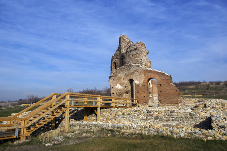 Red Church - large partially preserved late Roman (early Byzantine) Christian basilica near town of Perushtitsa, Plovdiv Region, Bulgariaのeditorial素材