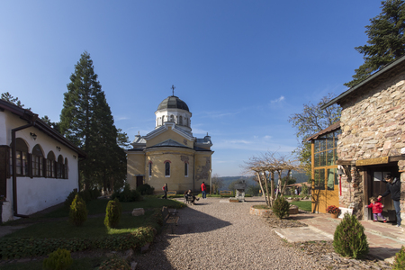 KREMIKOVTSI MONASTERY, BULGARIA - NOVEMBER 3, 2013:  Building in Kremikovtsi Monastery  of Saint George, Sofia City Region,  Bulgariaのeditorial素材