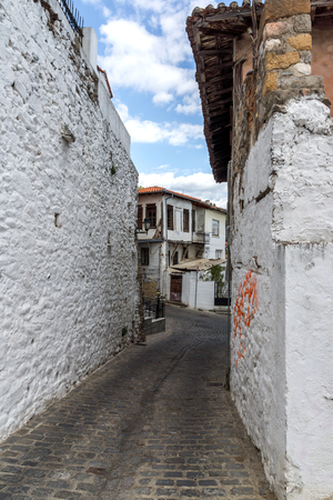 XANTHI, GREECE - SEPTEMBER 23, 2017: Street and old houses in old town of Xanthi, East Macedonia and Thrace, Greeceのeditorial素材