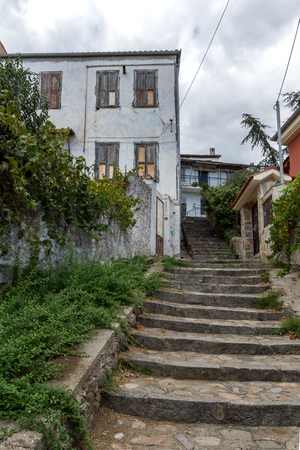 XANTHI, GREECE - SEPTEMBER 23, 2017: Street and old houses in old town of Xanthi, East Macedonia and Thrace, Greeceのeditorial素材