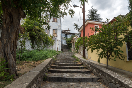 XANTHI, GREECE - SEPTEMBER 23, 2017: Street and old houses in old town of Xanthi, East Macedonia and Thrace, Greeceのeditorial素材