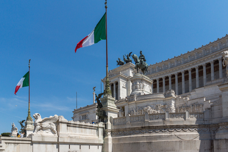 ROME, ITALY - JUNE 23, 2017: Amazing view of Altar of the Fatherland- Altare della Patria, known as the national Monument to Victor Emmanuel II in city of Rome, Italyのeditorial素材