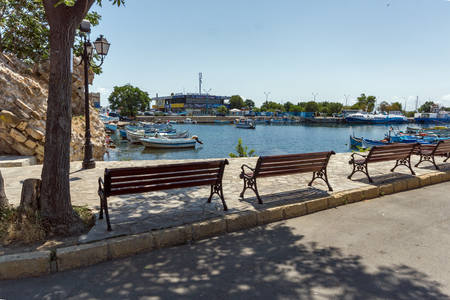 NESSEBAR, BULGARIA - 30 JULY 2014: Street in old town of Nessebar, Burgas Region, Bulgariaのeditorial素材