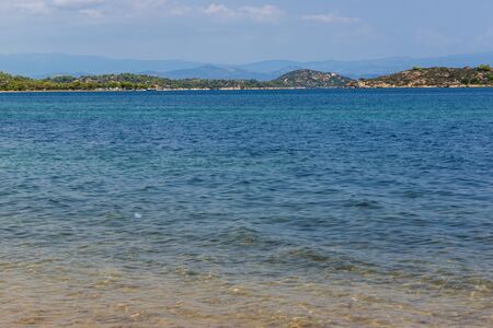 Seascape of Beach Vourvourou at Sithonia peninsula, Chalkidiki, Central Macedonia, Greeceの写真素材