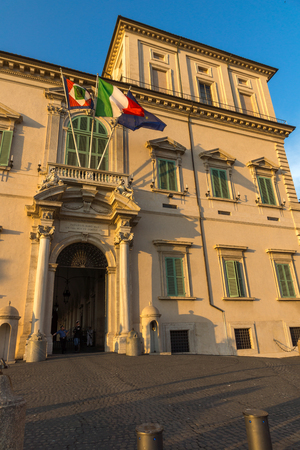 ROME, ITALY - JUNE 24, 2017: Sunset view of Quirinal Palace at Piazza del Quirinale in Rome, Italyのeditorial素材