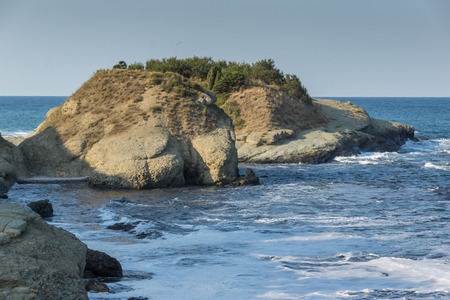 Seascape with Bird island near town of Tsarevo, Burgas Region, Bulgariaの写真素材