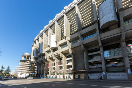 MADRID, SPAIN - JANUARY 21, 2018:  Outside view of Santiago Bernabeu Stadium in City of Madrid, Spainのeditorial素材