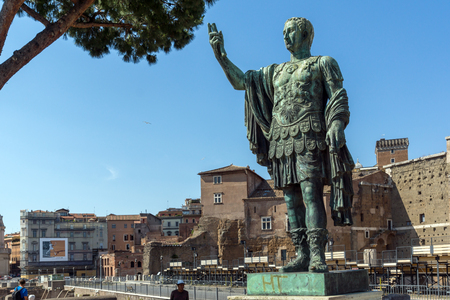 ROME, ITALY - JUNE 23, 2017: Amazing view of Nerva statue in city of Rome, Italyのeditorial素材