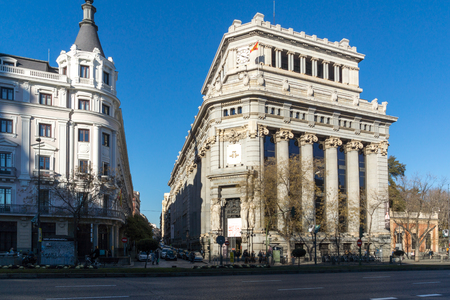 MADRID, SPAIN - JANUARY 21, 2018: Building of Cervantes Institute at Alcala street in City of Madrid, Spainのeditorial素材