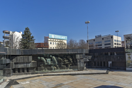 PERNIK, BULGARIA - MARCH 12, 2014: Memorial of Mining Work in city of Pernik, Bulgariaのeditorial素材