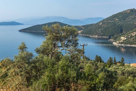 Amazing landscape of coastline of Lefkada, Ionian Islands, Greeceの写真素材