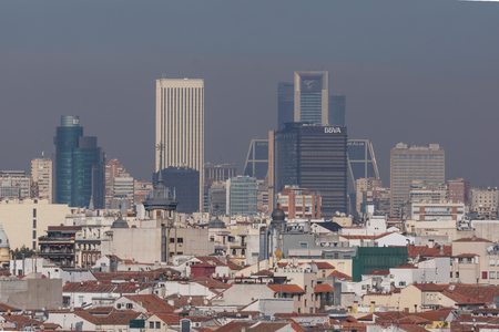 MADRID, SPAIN - JANUARY 24, 2018:  Panoramic view of city of Madrid from Circulo de Bellas Artes, Spainのeditorial素材
