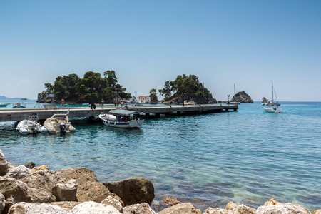 PARGA, GREECE - JULY 17, 2014: Amazing summer view of town of Parga, Epirus, Greeceのeditorial素材