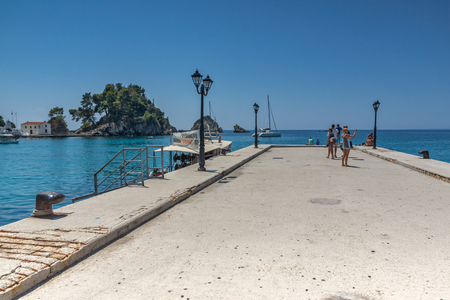 PARGA, GREECE - JULY 17, 2014: Amazing summer view of town of Parga, Epirus, Greeceのeditorial素材