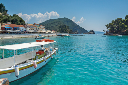 PARGA, GREECE - JULY 17, 2014: Amazing summer view of town of Parga, Epirus, Greeceのeditorial素材