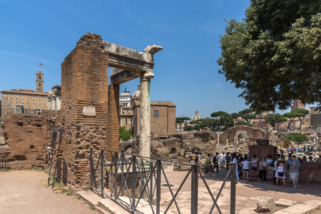 ROME, ITALY - JUNE 24, 2017: Ruins of Roman Forum and Capitoline Hill in city of Rome, Italyのeditorial素材