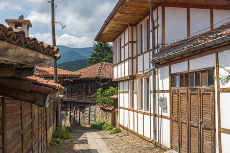 KOTEL, BULGARIA - AUGUST 1, 2014: Houses of the nineteenth century in historical town of Kotel, Sliven Region, Bulgariaのeditorial素材