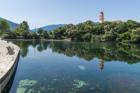 Amazing view of karavomilos lake, Kefalonia, Ionian islands, Greeceの写真素材
