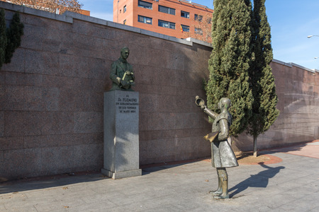 MADRID, SPAIN - JANUARY 24, 2018:  Sculpture in front of Las Ventas Bullring (Plaza de Toros de Las Ventas) in City of Madrid, Spainのeditorial素材