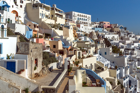 SANTORINI, GREECE - MAY 4, 2013: Panoramic view of Santorini island, Thira, Cyclades, Greeceのeditorial素材