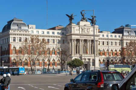 MADRID, SPAIN - JANUARY 22, 2018:  Building of Ministry of agriculture in City of Madrid, Spainのeditorial素材