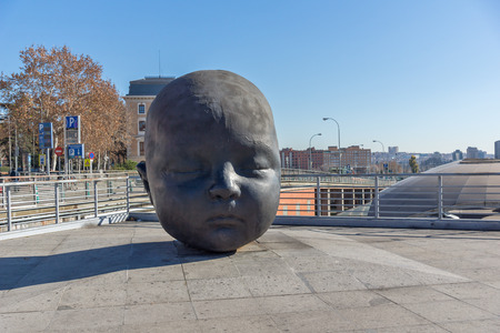 MADRID, SPAIN - JANUARY 22, 2018:  Work Day and Night  Antonio Lopez in City of Madrid, Spainのeditorial素材