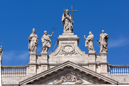 ROME, ITALY - JUNE 25, 2017: Architectural detail of Basilica of San Giovanni in Laterano (Basilica di San Giovanni in Laterano) in city of Rome, Italyのeditorial素材