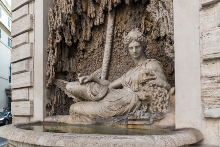 ROME, ITALY - JUNE 24, 2017: Architectural detail from Crossing of Quattro Fontane in city of Rome, Italyのeditorial素材