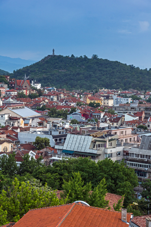 PLOVDIV, BULGARIA - MAY 24, 2018: Amazing Night Panorama to City of Plovdiv from Nebet Tepe hill, Bulgariaのeditorial素材