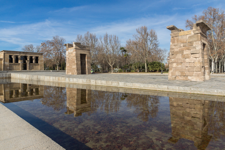 MADRID, SPAIN - JANUARY 23, 2018:  Amazing view of Temple of Debod in City of Madrid, Spainのeditorial素材