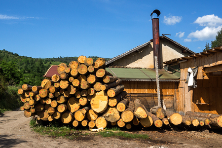 FOTINOVO, BULGARIA - MAY 5, 2018: Typical streets of village of Fotinovo in Rhodopes Mountain, Pazardzhik region, Bulgariaのeditorial素材