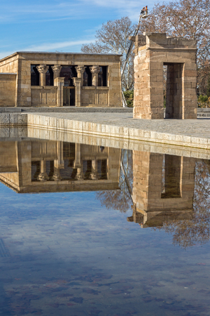 MADRID, SPAIN - JANUARY 23, 2018:  Amazing view of Temple of Debod in City of Madrid, Spainのeditorial素材