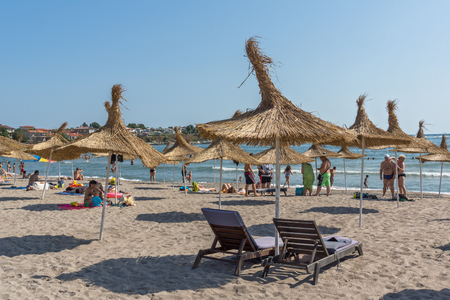 ARAPYA, BULGARIA - JULY 2, 2013: Panoramic view of Arapya Beach near town of Tsarevo, Burgas Region, Bulgariaのeditorial素材