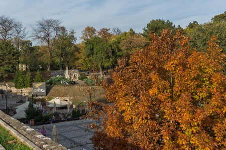 NIS, SERBIA- OCTOBER 21, 2017: Inside view of Fortress and park in City of Nis, Serbiaのeditorial素材