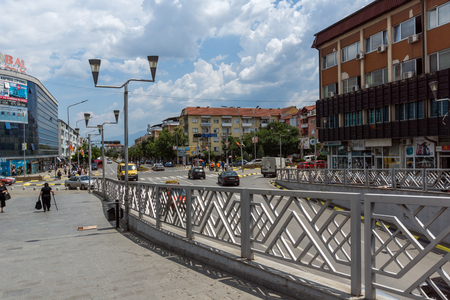 STRUMICA, MACEDONIA - JUNE 21, 2018: Street in the center of town of Strumica, Republic of Macedoniaのeditorial素材