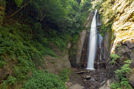 Landscape of Smolare waterfall cascade in Belasica Mountain, Novo Selo, Republic of Macedoniaの写真素材