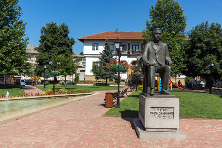 TRYAVNA, BULGARIA - JULY 6, 2018: Petko Slaveykov Monument of historical town of Tryavna, Gabrovo region, Bulgariaのeditorial素材