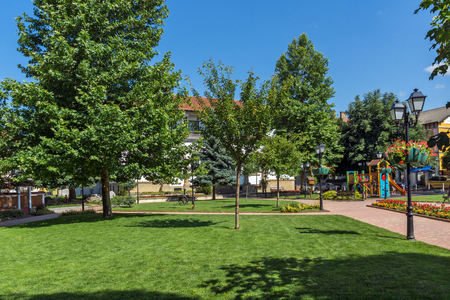 TRYAVNA, BULGARIA - JULY 6, 2018: Center of historical town of Tryavna, Gabrovo region, Bulgariaのeditorial素材