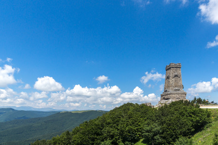 Stara Planina (Balkan) Mountain and Monument to Liberty Shipka, Stara Zagora Region, Bulgariaの写真素材