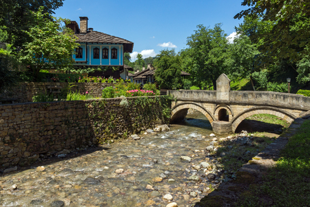 ETAR, GABROVO, BULGARIA- JULY 6, 2018: Old house in Architectural Ethnographic Complex Etar (Etara) near town of Gabrovo, Bulgariaのeditorial素材
