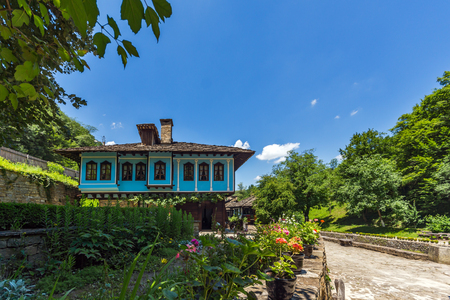 ETAR, GABROVO, BULGARIA- JULY 6, 2018: Old house in Architectural Ethnographic Complex Etar (Etara) near town of Gabrovo, Bulgariaのeditorial素材